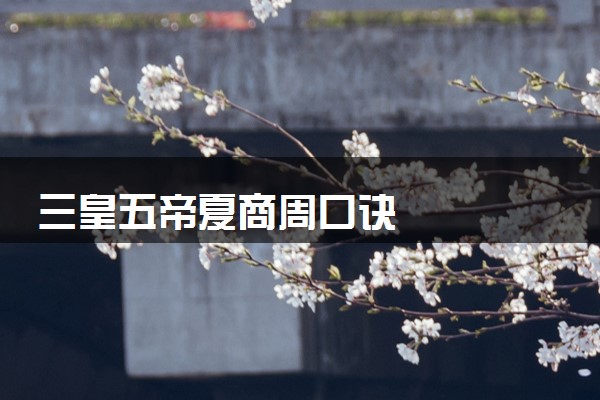 三皇五帝夏商周口诀