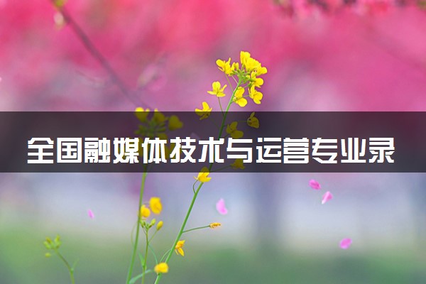 全国融媒体技术与运营专业录取分数线排名 附最低分的大学(2025年参考)