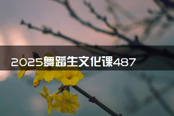 2025舞蹈生文化课487分能上潍坊学院吗