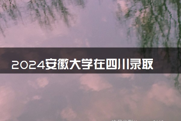 2024安徽大学在四川录取分数线 各专业分数及位次