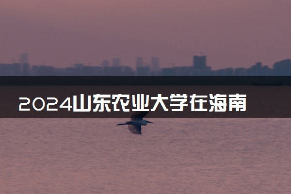 2024山东农业大学在海南录取分数线 各专业分数及位次