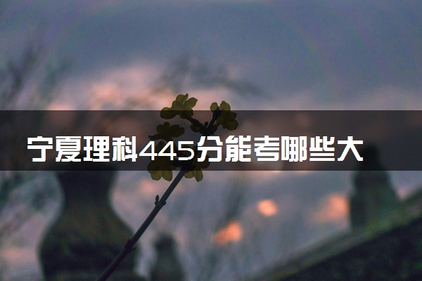 宁夏理科445分能考哪些大学 2025考生稳上的大学名单