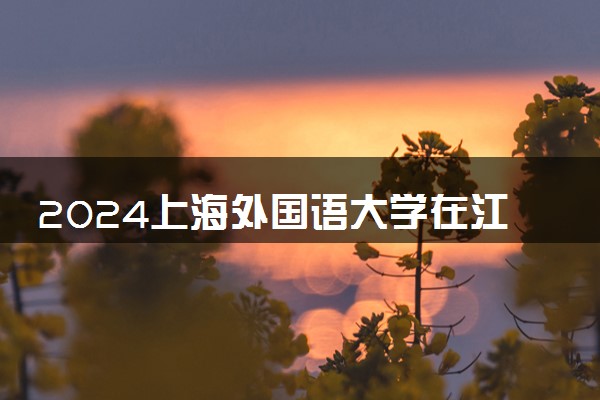 2024上海外国语大学在江苏录取分数线 各专业分数及位次