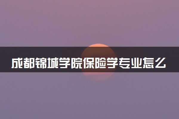 成都锦城学院保险学专业怎么样 录取分数线多少