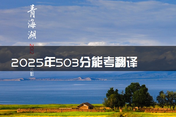 2025年503分能考翻译专业吗 503分翻译专业大学推荐