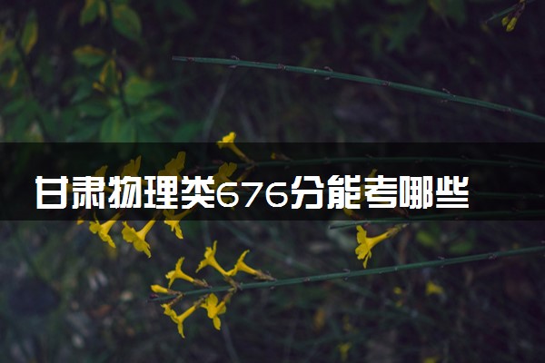 甘肃物理类676分能考哪些大学 2025考生稳上的大学名单