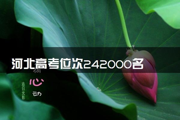 河北高考位次242000名左右报什么大学好（2025年参考）