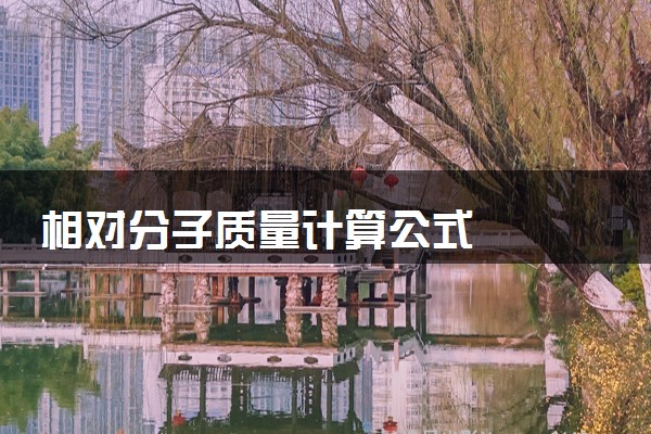 相对分子质量计算公式