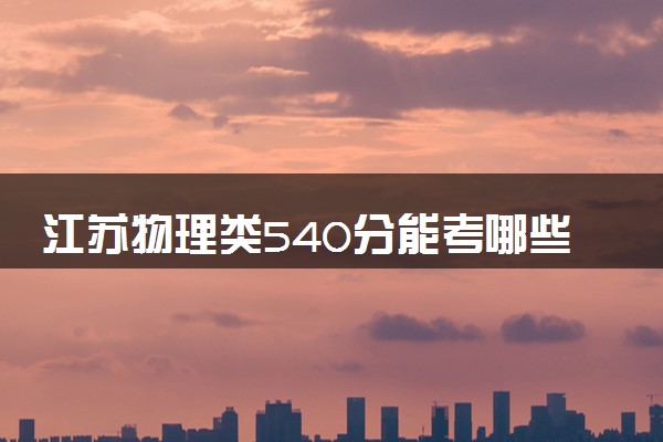 江苏物理类540分能考哪些大学 2025考生稳上的大学名单