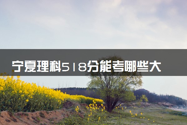宁夏理科518分能考哪些大学 2025考生稳上的大学名单