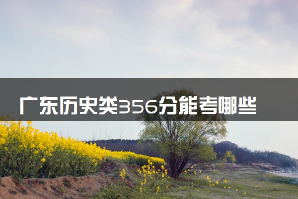 广东历史类356分能考哪些大学 2025考生稳上的大学名单