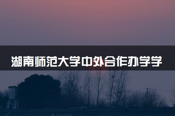 湖南师范大学中外合作办学学费多少 住宿费多少
