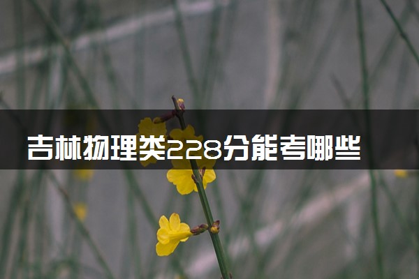 吉林物理类228分能考哪些大学 2025考生稳上的大学名单