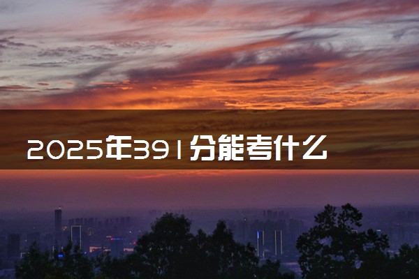 2025年391分能考什么综合类大学 哪些大学值得报