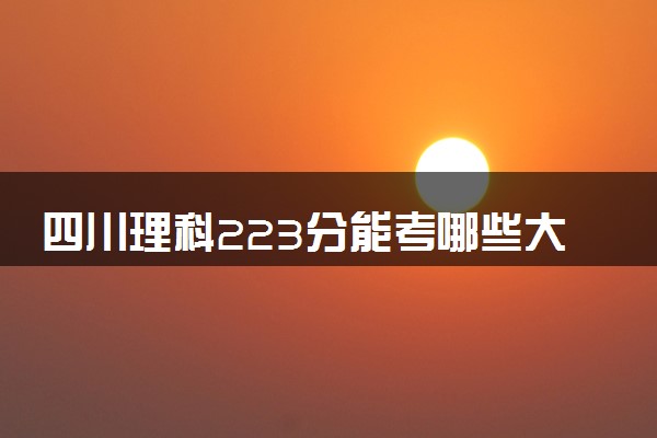 四川理科223分能考哪些大学 2025考生稳上的大学名单