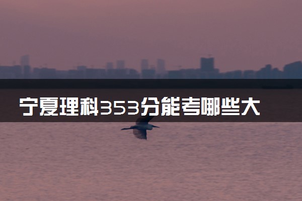 宁夏理科353分能考哪些大学 2025考生稳上的大学名单
