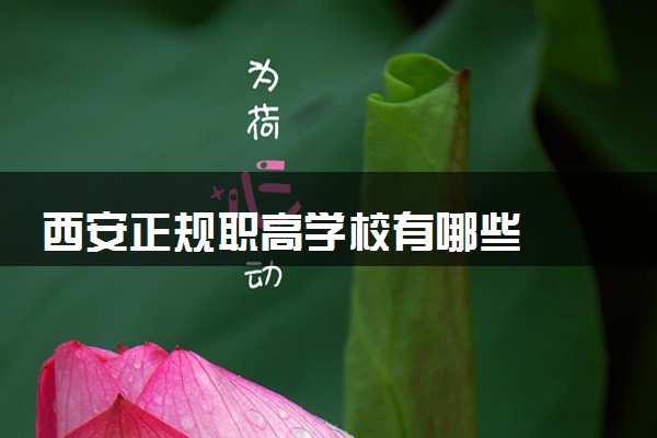 西安正规职高学校有哪些