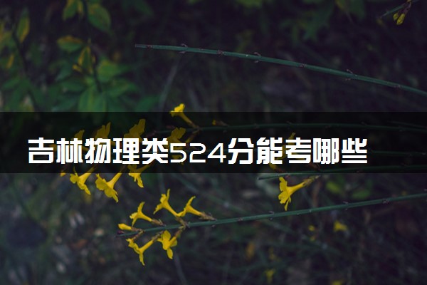 吉林物理类524分能考哪些大学 2025考生稳上的大学名单