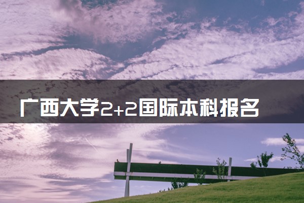 广西大学2+2国际本科报名条件 怎么申请