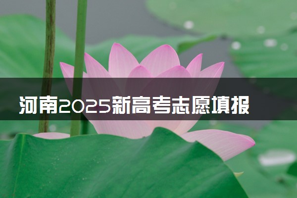 河南2025新高考志愿填报指南 附志愿设置及规则