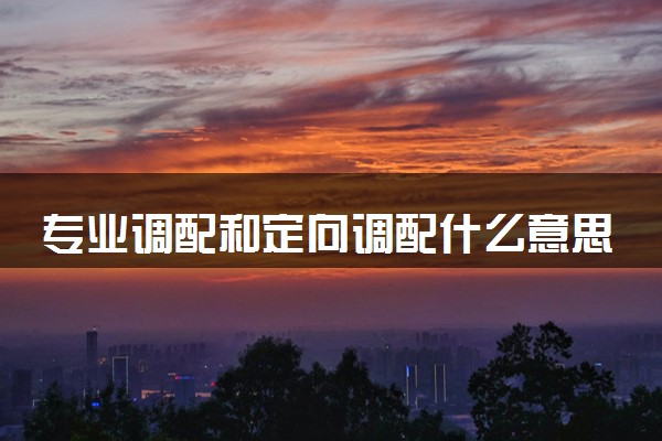 专业调配和定向调配什么意思 核心区别是什么