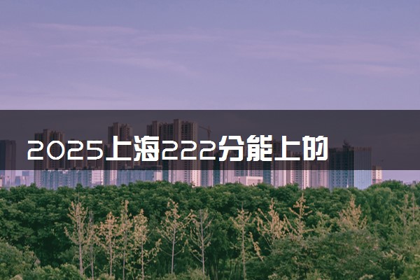 2025上海222分能上的大学有哪些 可以报考院校名单