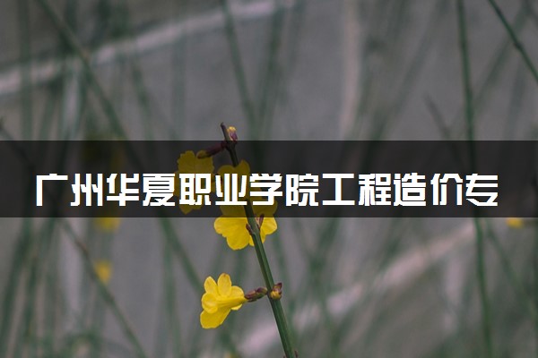广州华夏职业学院工程造价专业怎么样 录取分数线多少
