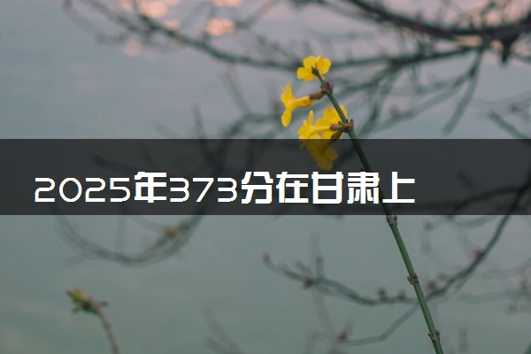 2025年373分在甘肃上什么大学好 近三年录取分数线是多少