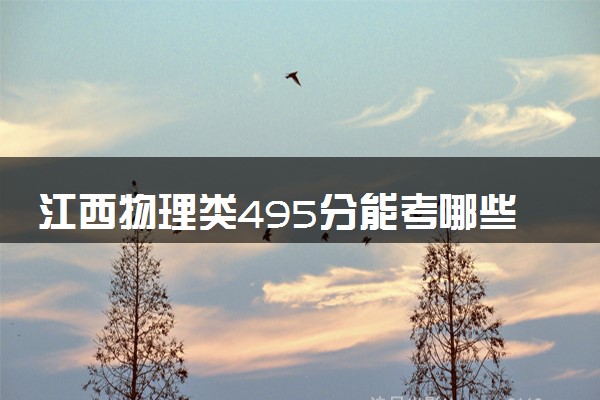 江西物理类495分能考哪些大学 2025考生稳上的大学名单