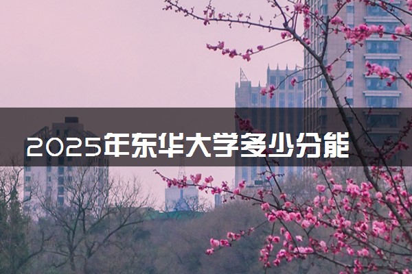 2025年东华大学多少分能考上 最低分及位次