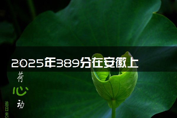 2025年389分在安徽上什么大学好 近三年录取分数线是多少