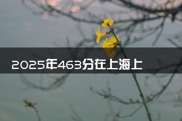 2025年463分在上海上什么大学好 近三年录取分数线是多少