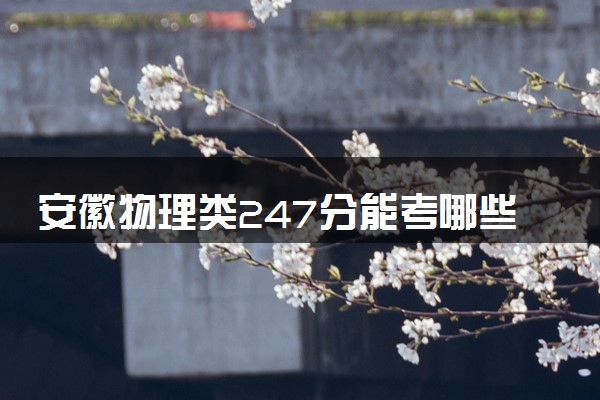 安徽物理类247分能考哪些大学 2025考生稳上的大学名单