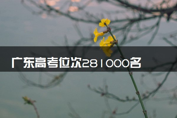广东高考位次281000名左右报什么大学好（2025年参考）