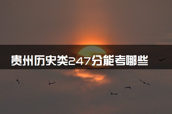 贵州历史类247分能考哪些大学 2025考生稳上的大学名单