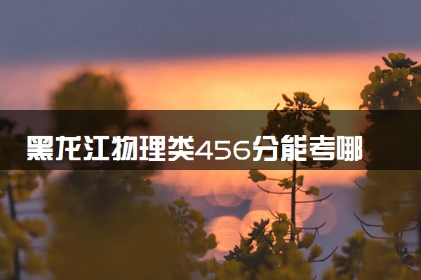 黑龙江物理类456分能考哪些大学 2025考生稳上的大学名单