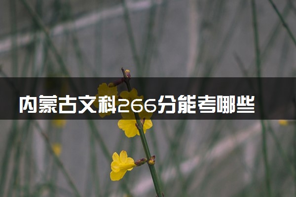 内蒙古文科266分能考哪些大学 2025考生稳上的大学名单