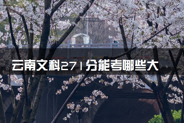 云南文科271分能考哪些大学 2025考生稳上的大学名单