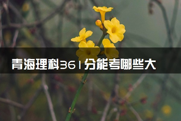青海理科361分能考哪些大学 2025考生稳上的大学名单