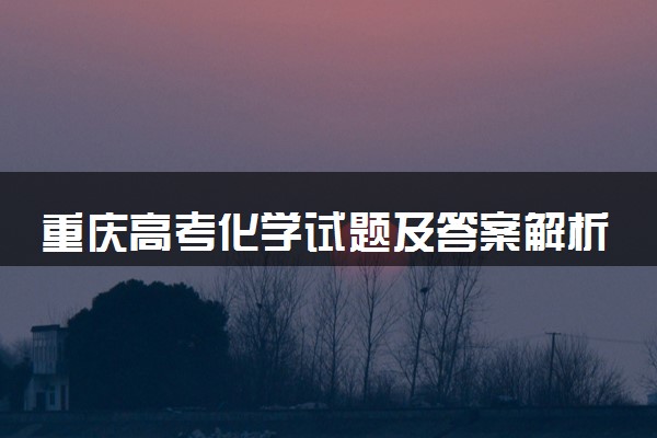 重庆高考化学试题及答案解析（2025考后更新）