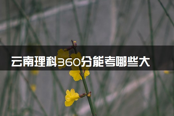云南理科360分能考哪些大学 2025考生稳上的大学名单