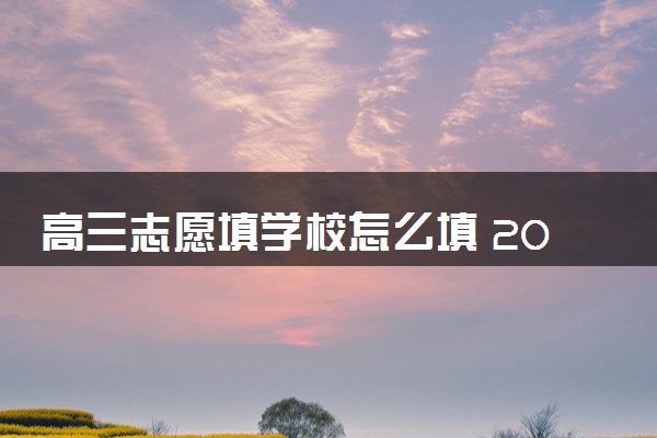 高三志愿填学校怎么填 2025详细报考指南