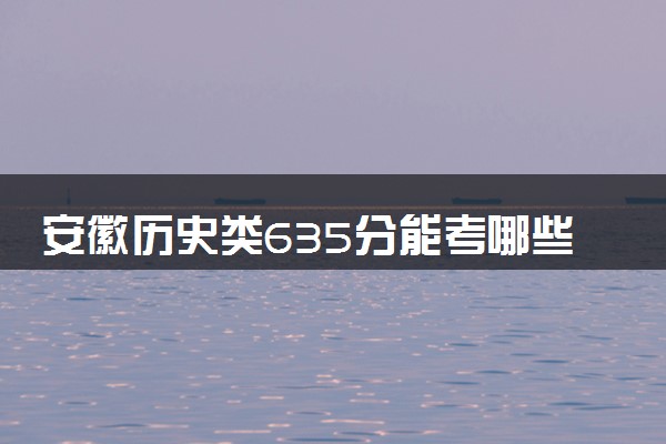 安徽历史类635分能考哪些大学 2025考生稳上的大学名单