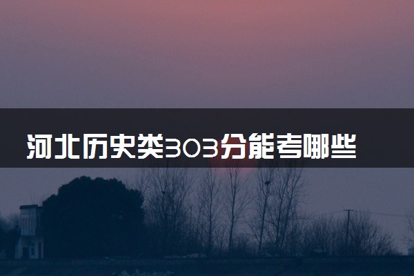 河北历史类303分能考哪些大学 2025考生稳上的大学名单