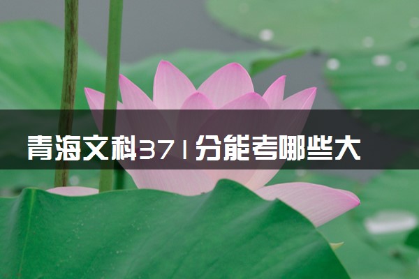 青海文科371分能考哪些大学 2025考生稳上的大学名单