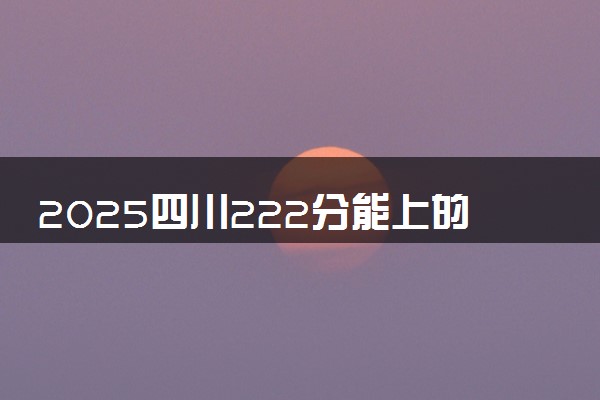 2025四川222分能上的大学有哪些 可以报考院校名单