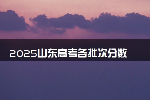 2025山东高考各批次分数线预测 附最低录取分预估