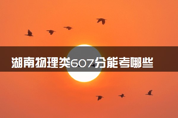 湖南物理类607分能考哪些大学 2025考生稳上的大学名单