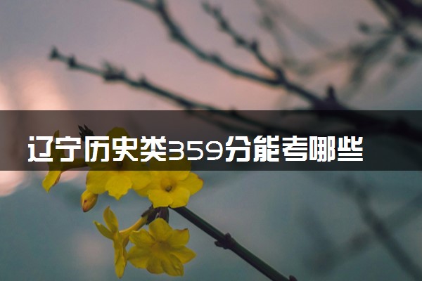 辽宁历史类359分能考哪些大学 2025考生稳上的大学名单