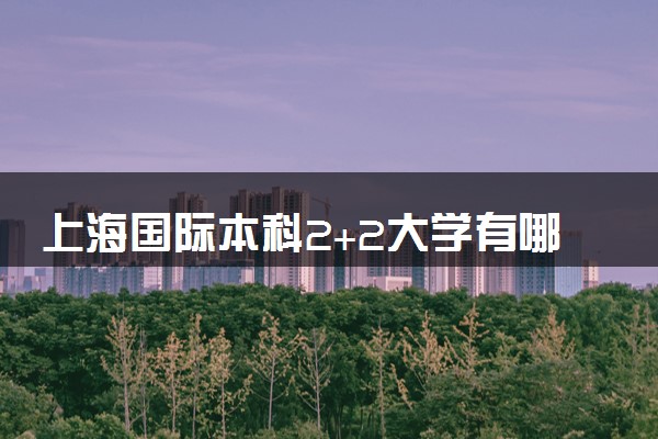 上海国际本科2+2大学有哪些 含金量怎么样
